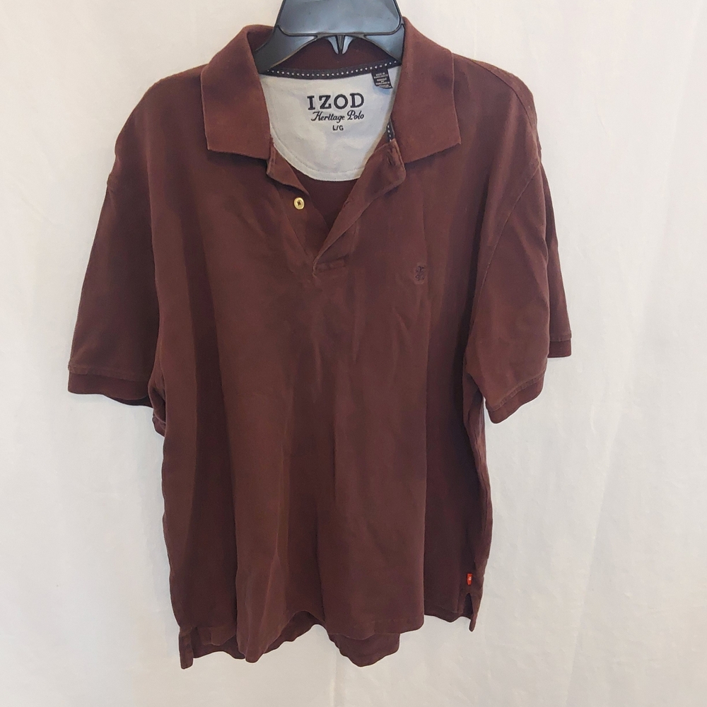 Izod Men's Polo Shirt in Warm Brown